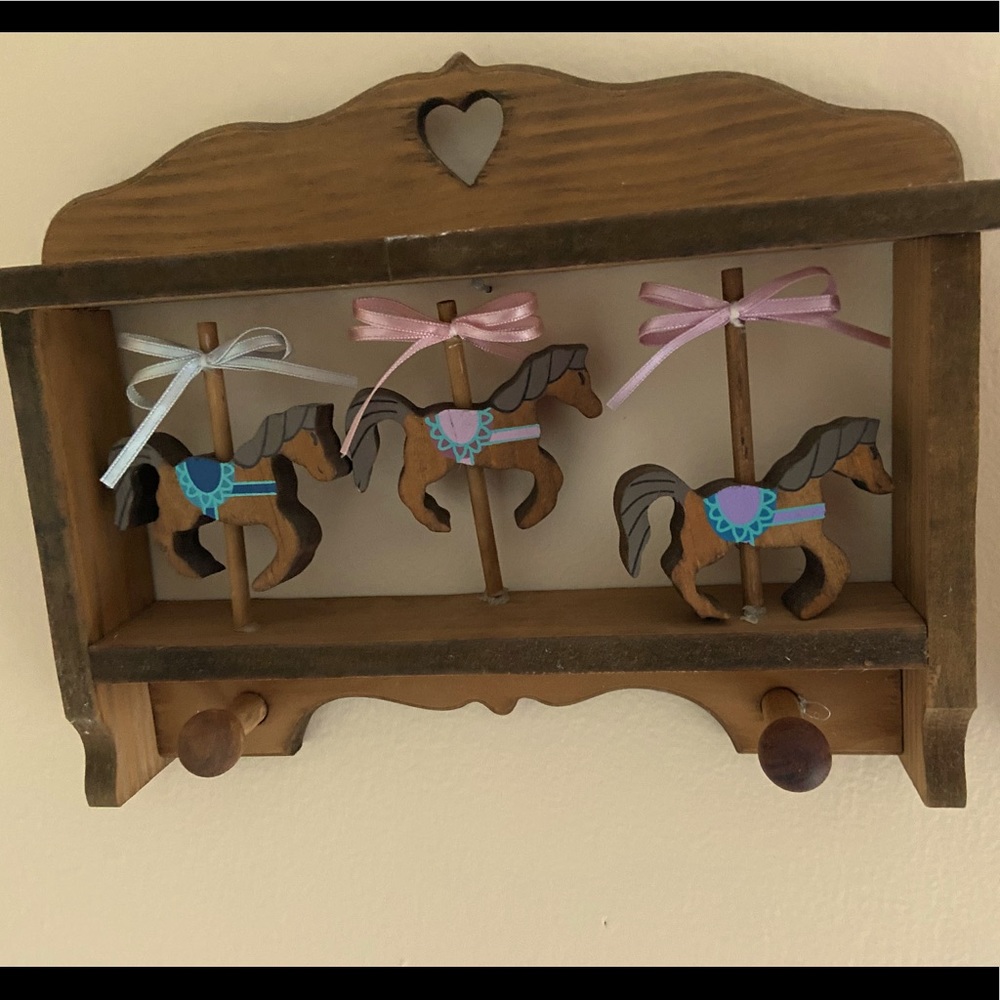Unique carousel hanging wood picture